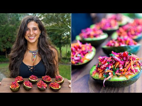 Stuffed Avocado Boats! FullyRaw Holiday Vegan Recipe!