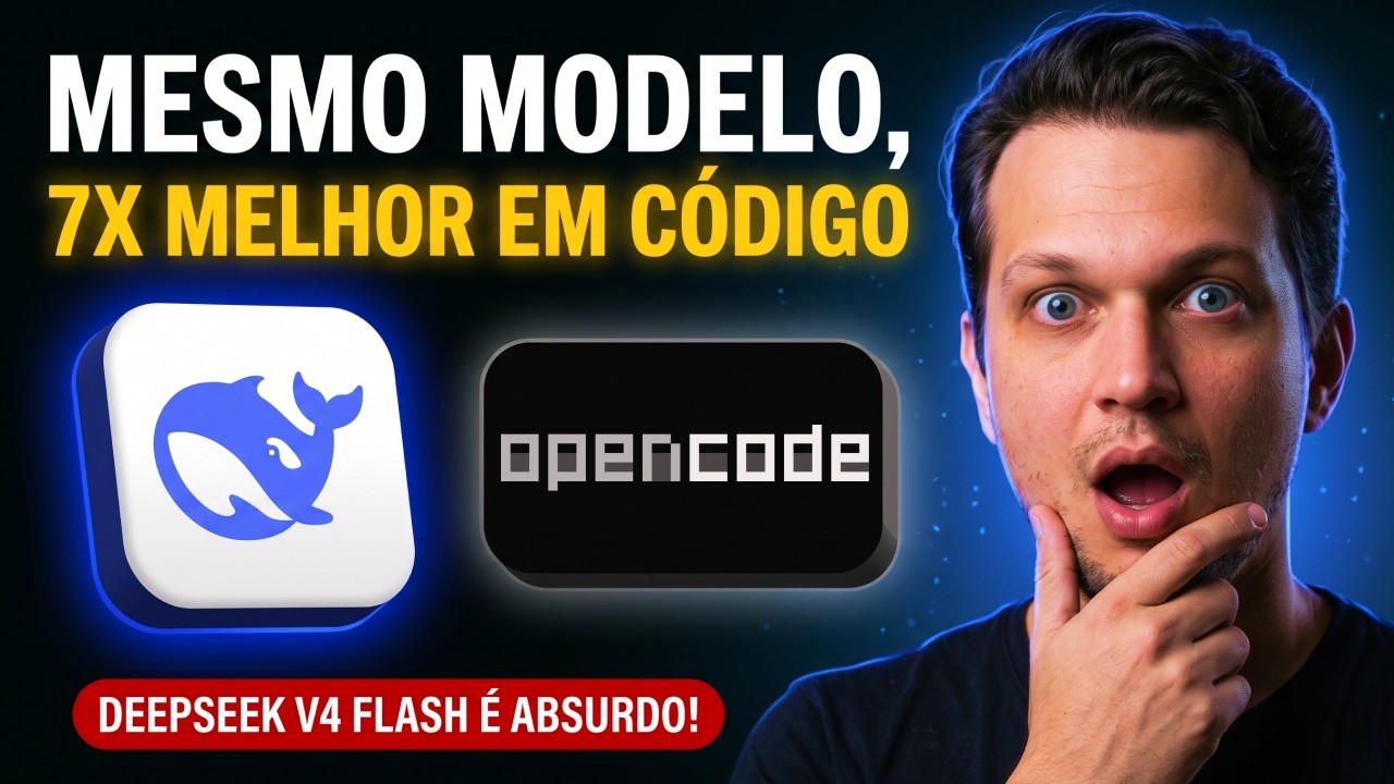 Testei o novo DeepSeek V4 Flash de graça no OpenCode (absurdo, rápido e confiável)