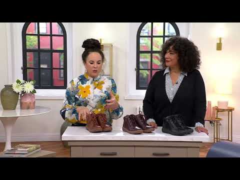 Clarks Collection Leather Lace-Up Boots Caroline Park on QVC