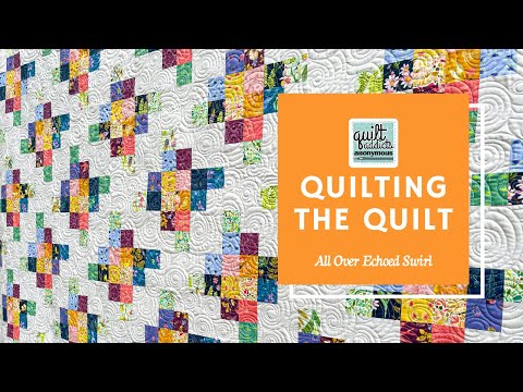 Allover Echoed Swirls Free Motion Quilting Tutorial! Pixelated Blooms Quilting