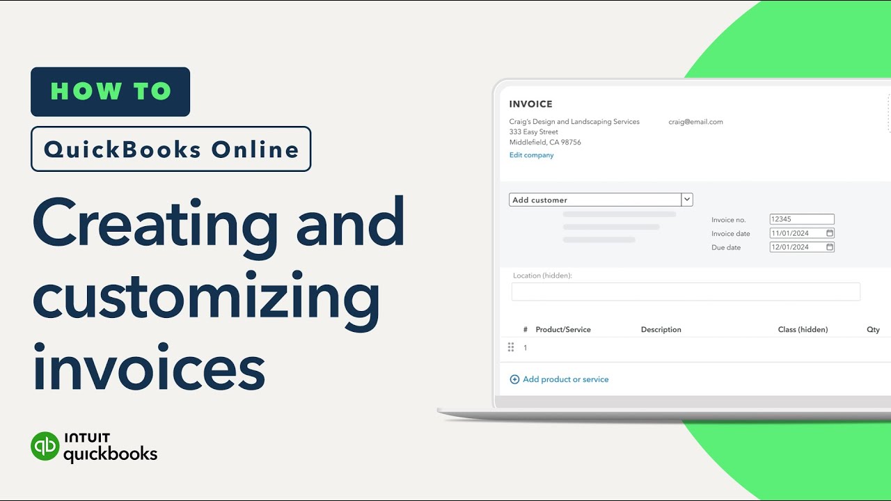 How to create and customize an invoice in QuickBooks Online