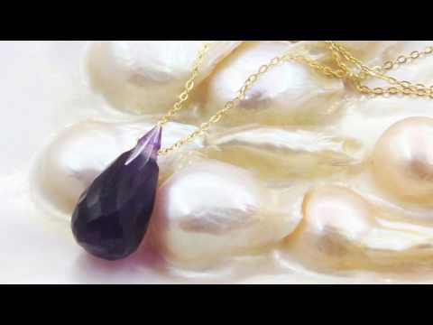 TELEIOS LUXE 18K GOLD AMETHYST BRIOLETTE SLITHER NECKLACE - TL0000176