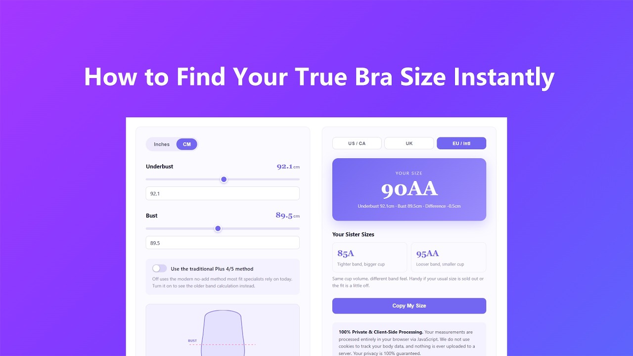How to use Bra Size Calculator - Video Tutorial