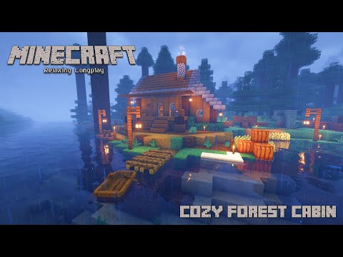VibeCraft - Cozy Forest Cabin - Minecraft Relaxing Longplay + Rain (No Commentary) 1.20
