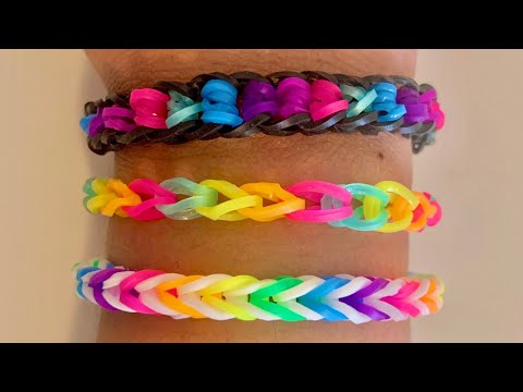 How to Make 3 EASY Rubber Band ONLY Bracelets | Rainbow Loom Tutorial