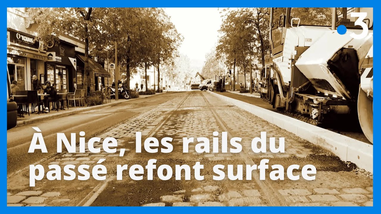 Des travaux révèlent l'ancien tramway de Nice, datant des années 50