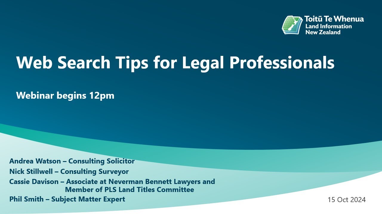 Web Search Tips for Legal Professionals webinar