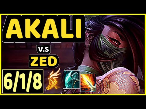 GREVTHAR (AKALI) vs ZED - 6/1/8 KDA MID GAMEPLAY - BR Ranked GRANDMASTER