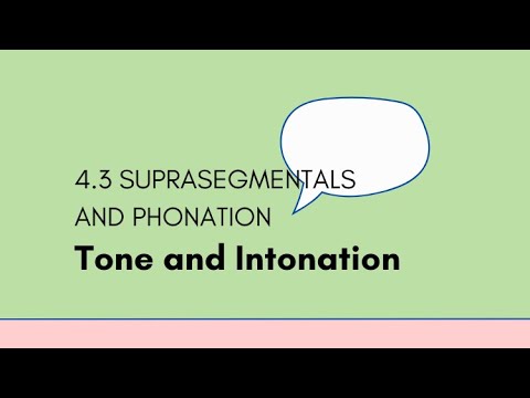 4.3 Suprasegmentals and Phonation - Tone and Intonation