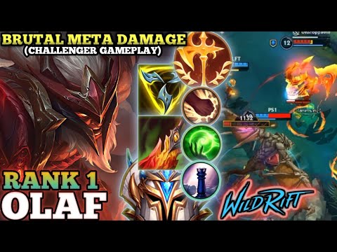 OLAF BRUTAL AD DAMAGE! SUPER AGGRESSIVE MVP PLAY - TOP 1 GLOBAL OLAF BY Vicky zaynhs - WILD RIFT