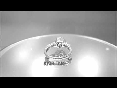 18K WHITE GOLD ROUND AND BAGUETTES DIAMOND ENGAGEMENT RING DECO ANTOQUE 1.65CTW - KNR INC - 708
