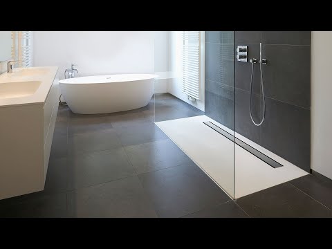 Walk in Shower Trays with End Linear Drain • Wetrooms Design Ltd