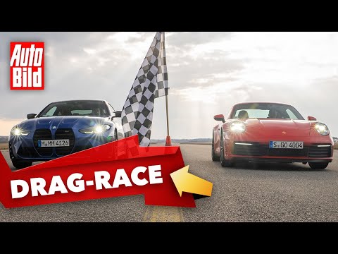 Drag-Race 911 Carrera S vs. M4 Competition (2021) | mit Dennis Petermann und Stefan Novitski