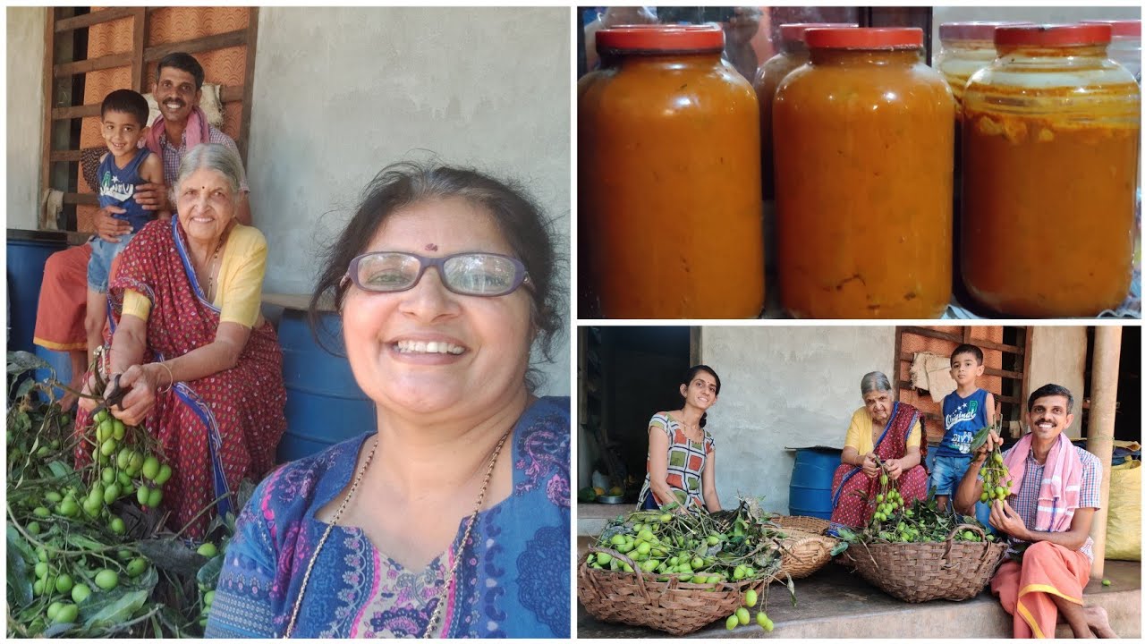 ಅಮ್ಮನ ಕೈಯ ಮಾವಿನ ಮಿಡಿ ಉಪ್ಪಿನಕಾಯಿ. | Grandmother's village style tender Mango pickle vlog |