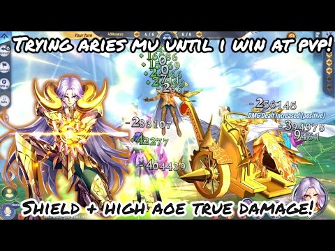 Saint Seiya: Awakening (KOTZ) - Trying Aries Mu until I Win at PvP! Shield + High AOE True Damage!