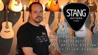 Video thumbnail for Unboxing a David Lozeau 'Tree of Life' Art Stratocaster by Stang Guitars