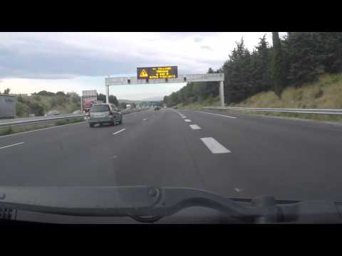 France by Autoroute - A9/A61 junction southbound