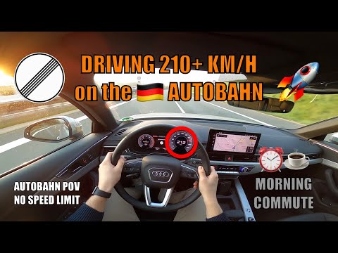 210+ KM/H MORNING COMMUTE on GERMAN AUTOBAHN in AUDI A4 [NO SPEED LIMIT - TOP SPEED - AUTOBAHN POV]