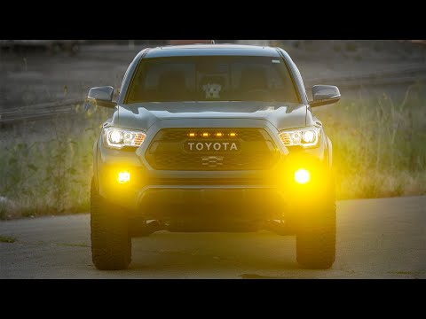 Baja Designs Squadron Amber Sport Fog Light Install & Light Output Test - 2019 Toyota Tacoma 3rd Gen