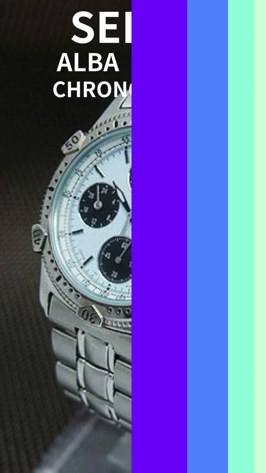 JA-2858| セイコー アルバ カリブ クロノグラフ Y189-6A31 SS パンダ