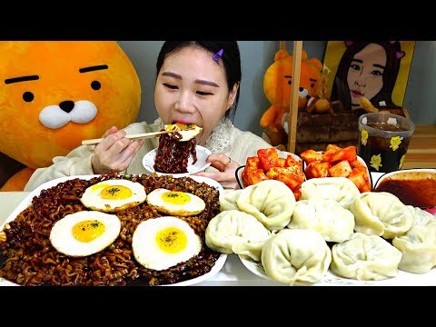 [Eng Sub] Jin Jjajang and King-sized dumpling Mukbang Eating Sound