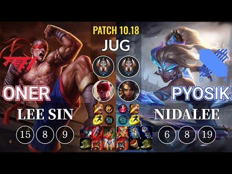 T1 Oner Lee Sin vs DRX Pyosik Nidalee Jungle - KR Patch 10.18