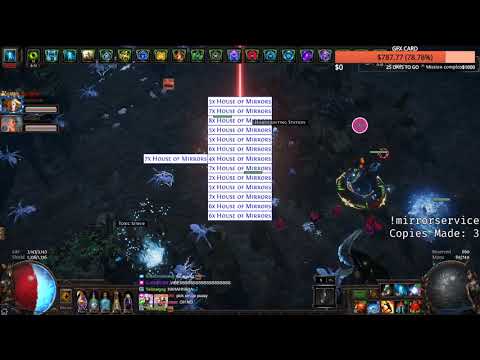 gambling 60 House of Mirrors in 15 seconds [Path of Exile]