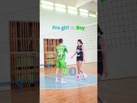 Pro volleyball action! 👑 Pro girl vs. guy. Raw power vs. flawless technique. #usa #volleyball