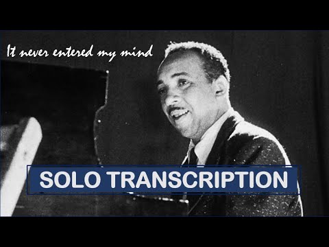It Never Entered My Mind - Red Garland's piano SOLO TRANSCRIPTION