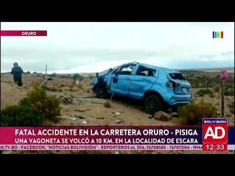 Fatal accidente deja una vagoneta volcada en la carretera Oruro-Pisiga