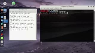 Creating and editing of text files in linux