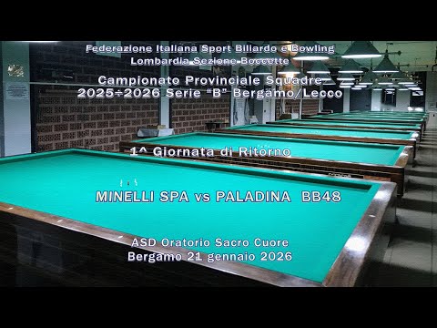 Campionato Provinciale Squadre 2025÷26 Serie "B" Bergamo/Lecco 21 01 26