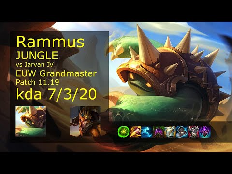 Rammus vs Jarvan IV Jungle - EUW Grandmaster 7/3/20 Patch 11.19 Gameplay