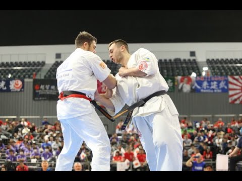 Court2 3rdRound14 man Viacheslav Solovev vs Anatolii Zhuravel The 12th World Karate Championship