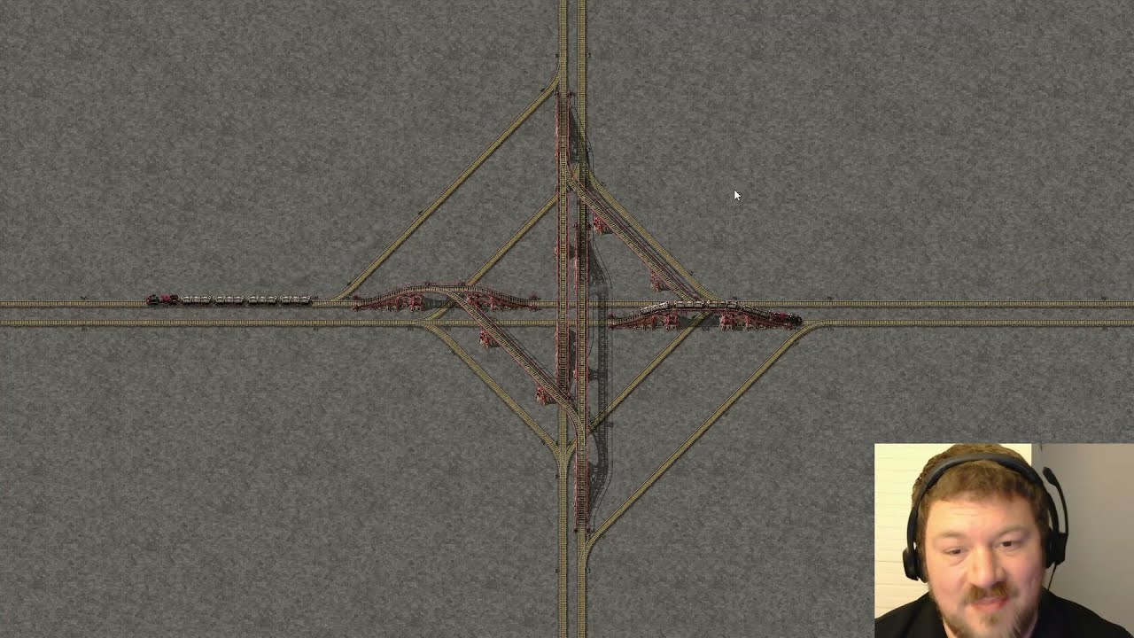 Efficient Train Intersection  - Factorio Space Age