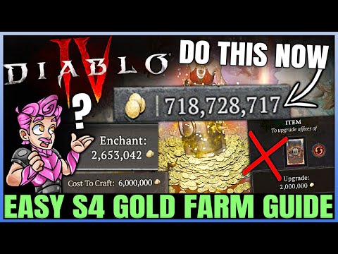 Diablo 4 - How to Get INFINITE Gold Easy & Fast in Season 4 - Masterworking & Enchanting Gold Guide!