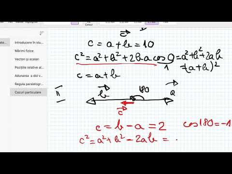 Cazuri particulare de adunare a 2 vectori