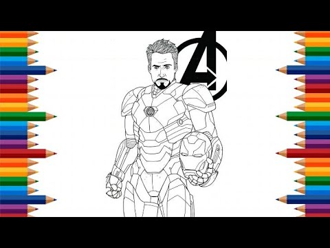Tony Stark as Iron Man Coloring Page | Marvel Superhero Coloring Fun