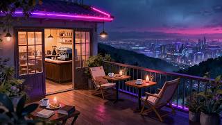 90's Rooftop Coffee Shop 🌧️ Chill Music Lofi Rain Hip Hop Beats for Relax & Deep Focus