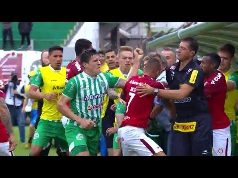 Confusão no jogo Juventude 1 x 2 Internacional - Nico, Sallinas e Luiz Carlos Winck são expulsos