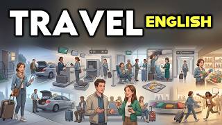 How to Travel Abroad in English (Taxi, Check-in, Security, Customs) | English Conversation Practice
