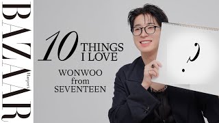 SEVENTEENのWONWOOが愛する10のこと。メガネのこだわりや画才も発揮!🐈⬛|10 THINGS I LOVE |ハーパーズ バザー(Harper's BAZAAR)公式