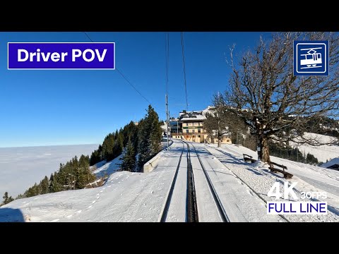 Above the CLOUDS! | 🇨🇭 Cab Ride Rigi Mountain Railway Drivers POV  | Vitznau - Rigi Kulm [4K]