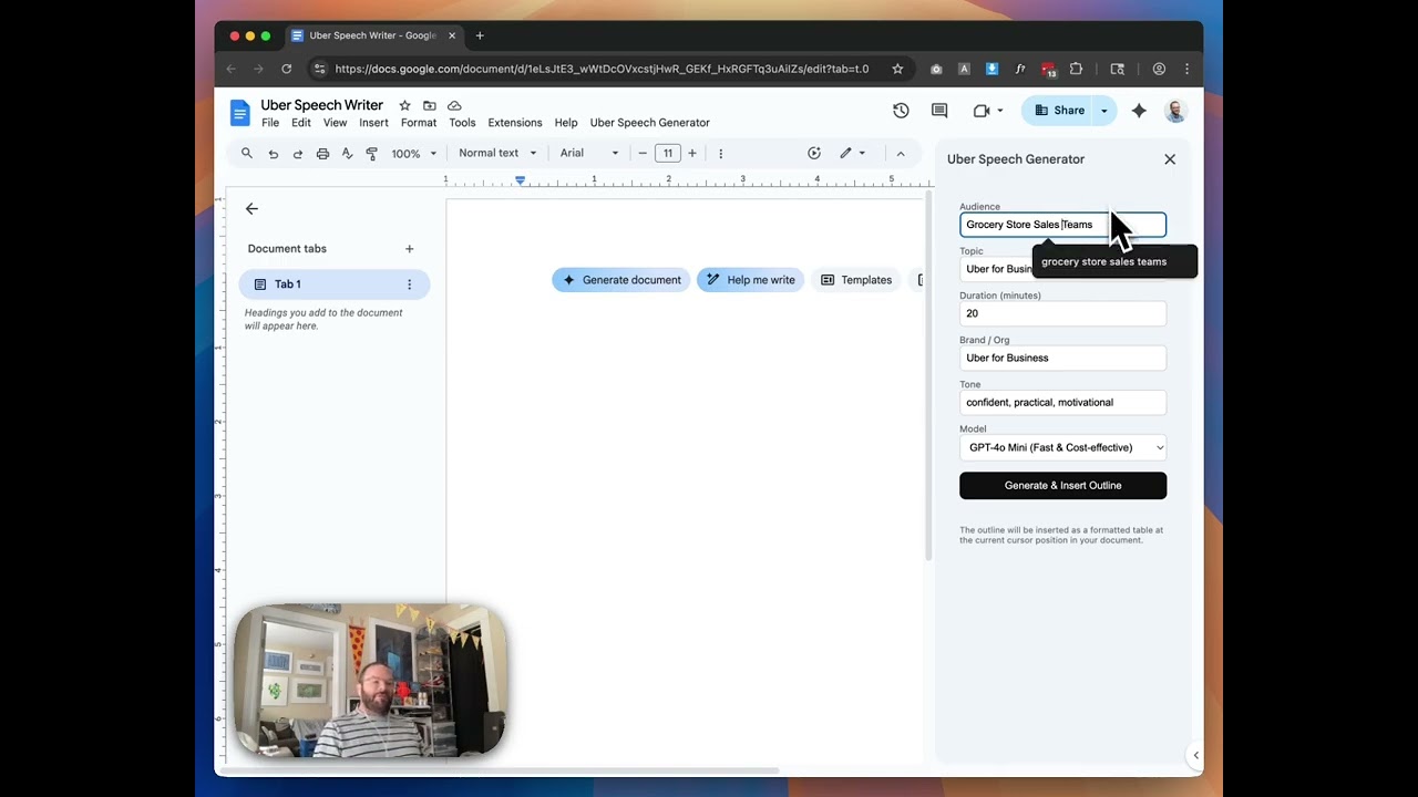 Video thumbnail for AI Speech Outline Generator