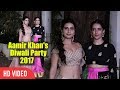 Two Gorgeous Dangal Girls Fatima Sana Shaikh And Sanya Malhotra At Aamir Khan S Diwali Party 2017