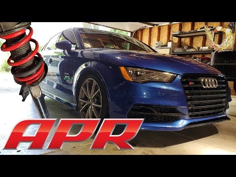 QUICK DIY How to install: Audi S3 Lowering Springs (APR) [Project: BluBae]