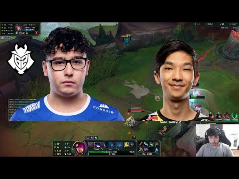 Broken Blade smurfing on Yone in a 2v1 vs C9 Blaber!!