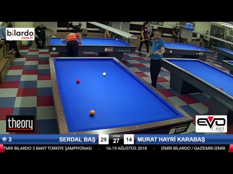 SERDAL BAŞ & MURAT HAYRİ KARABAŞ Bilardo Maçı - İZMİR BİLARDO 3 BANT TÜRKİYE ŞAMPİYONASI-1. Tur