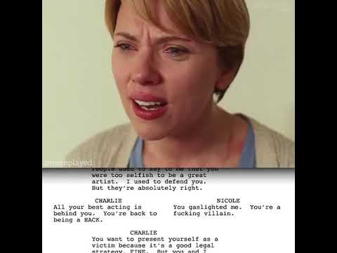 Golden scene in marriage story script to screen comparison