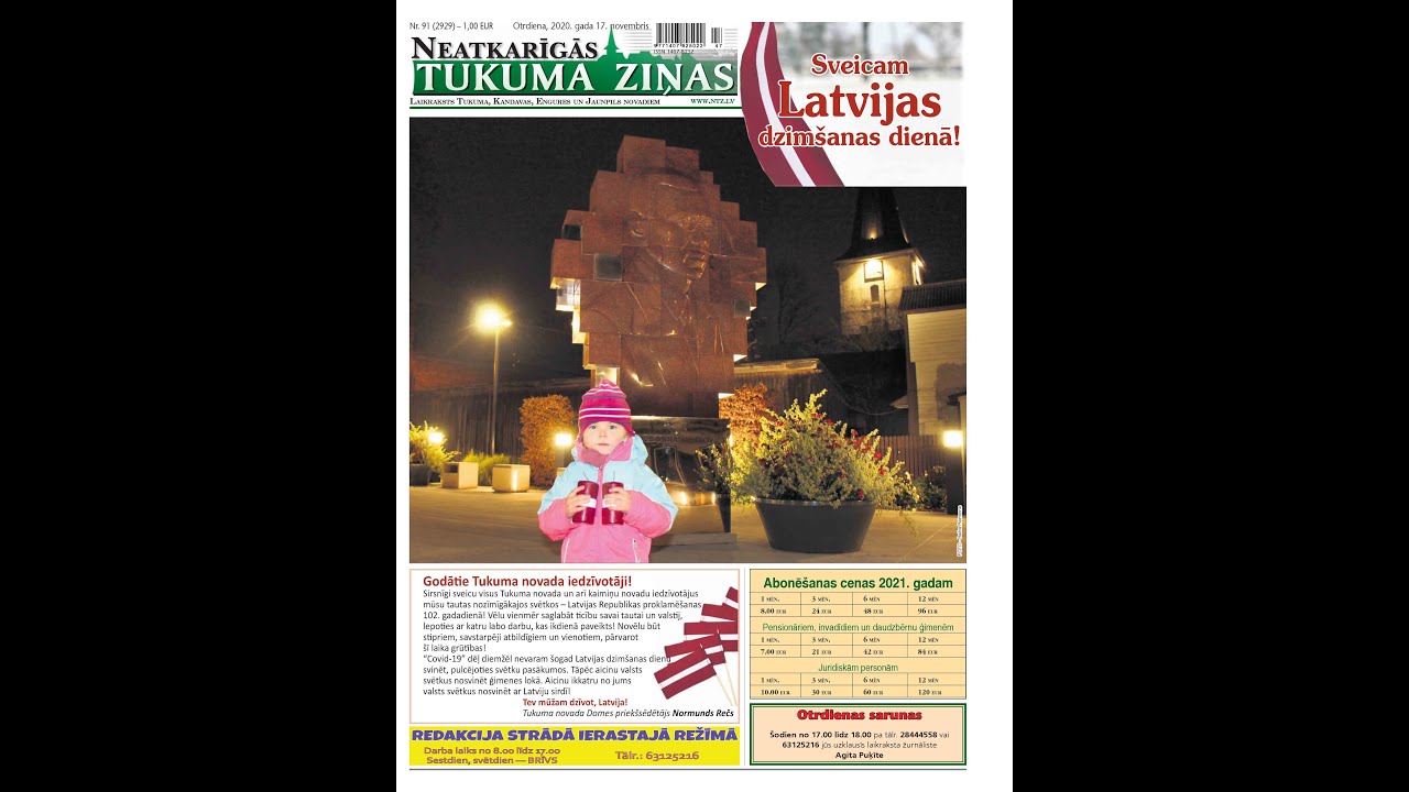 17. novembra laikraksta apskats video formātā